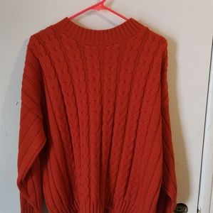 Orange knit sweater